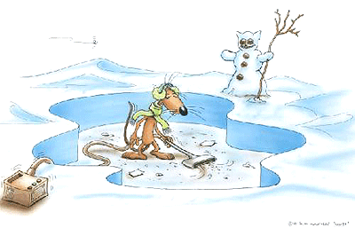 Auch wenn&acute;s noch so cool aussieht: besser, schneller und mit mehr Spa&szlig; geht das Einwintern, wenn alle, die im Sommer beim Baden soo flei&szlig;ig waren, jetzt im Herbst auch mithelfen.